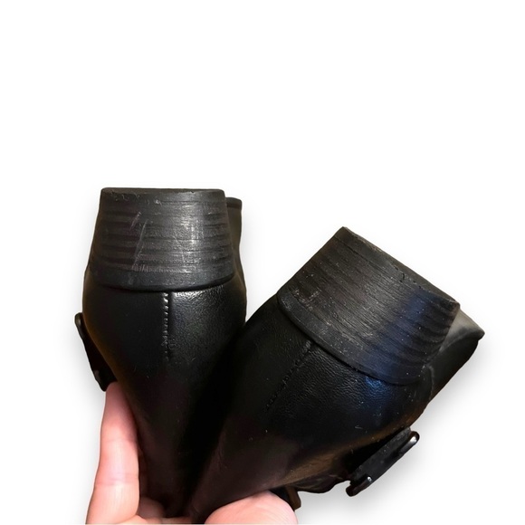 Paul Green Denver Belted Biker Black Leather Boot Black Women Size 8.5 US - Picture 8 of 10